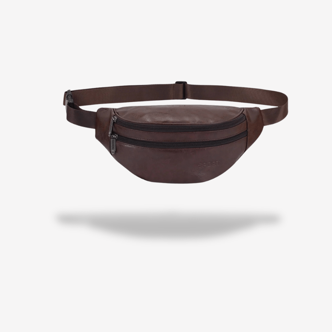 Sacoche Banane Cuir pour Homme | Sac & Banane Marron foncé